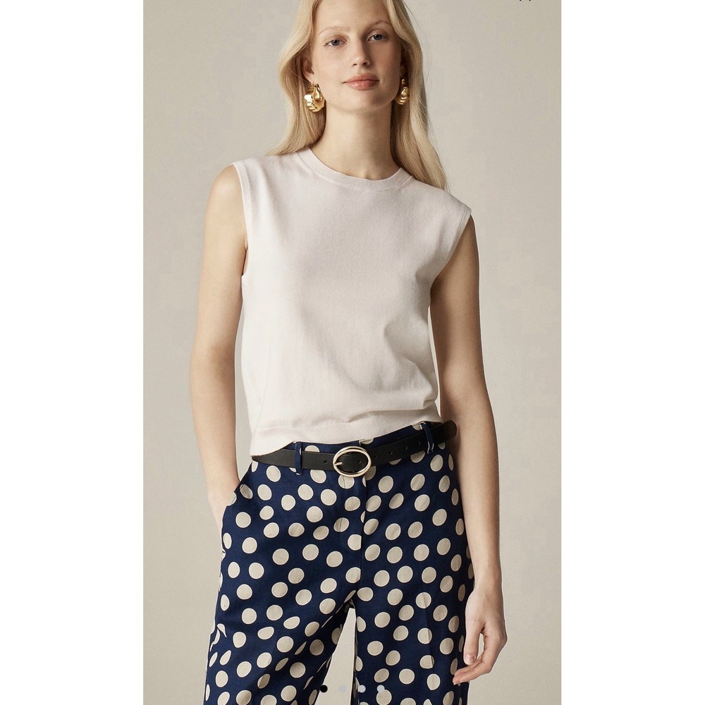 J CREW XS Featherweight cashmere-blend cropped sweater shell CB883